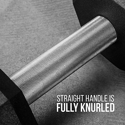Rep Fitness Rubber Hex Dumbbell(s) - Singles (55LB +) and Pairs (5LB - 50LB) - Low Odor, Fully Knurled Handle - style: 25 LB Pair