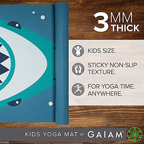 Gaiam Kids Yoga Mat Exercise Mat, Yoga for Kids with Fun Prints - Playtime for Babies, Active & Calm Toddlers and Young Children - color: Chomper