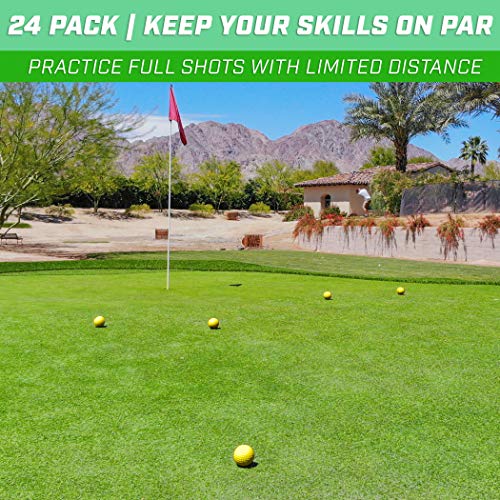 GoSports Foam Flight Practice Golf Balls - Choose White or Yellow - Pack of 24 Limited Flight Training Balls - color: Yellow