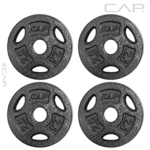 CAP Barbell Standard 1-Inch Grip Weight Plates - color: Black, size: 2.5 lbs Plate Pack (x4)