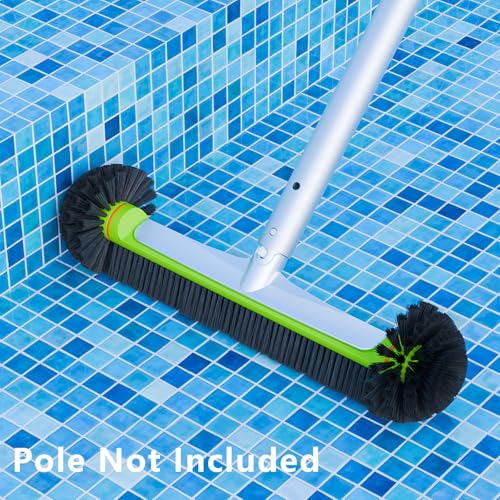 Sepetrel Pool Brush Head for Cleaning Walls,Heavy Duty Inground/Above Ground Swimming Pool Round Scrub Brushes with Premium Strong Bristle & Reinforced Aluminium Back - size: Hemispherical for Walls