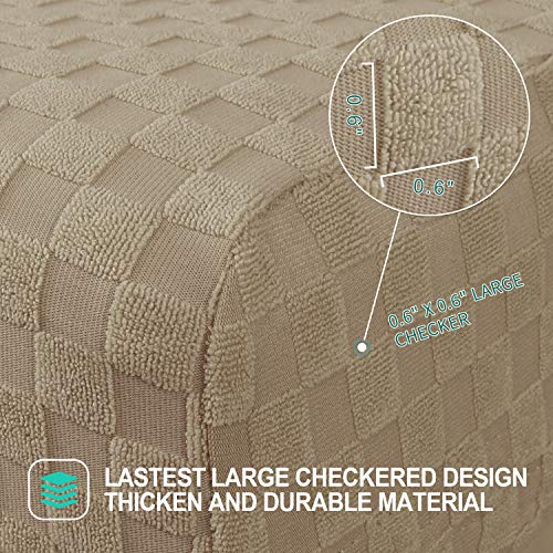 YEMYHOM 2 Packs Latest Checkered Dining Chair Slipcover Parsons Chair Furniture Protector Stretch Chair Covers for Dining Room, Restaurant, Kitchen, Party (Khaki) - color: Khaki, size: 2 Packs - Dining Chair