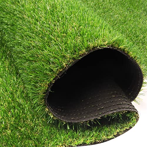 Heyroll Artificial Turf Grass Indoor Outdoor 1 ft x 10 ft, 0.8 inch Realistic Synthetic Fake Grass, Artificial Lawn Rug Dog Pets Mat, Turf Carpet for Patio Landscape Backyard, Custom Size - size: 1FTx10FT