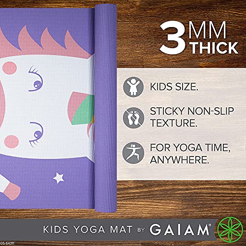 Gaiam Kids Yoga Mat Exercise Mat, Yoga for Kids with Fun Prints - Playtime for Babies, Active & Calm Toddlers and Young Children - color: Twinkle Toes