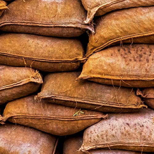 Shappy 10 Pieces Burlap Sand Bag 14" x 26" Empty Sand Bags with Solid Tie Flood Control Bag Water Barrier Sandbag for Flooding Moving House, Store Bags, Tent Sandbags