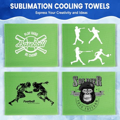Hosuly 100 Pack Cooling Towels, 40"x12" Cooling Towels for Neck and Face Breathable Soft Chilly Sweat Rag Microfiber Sport Rags for Gym Yoga Golf Running - color: Bright Green