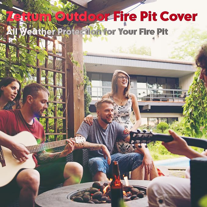 Zettum Fire Pit Cover Rectangular 44 Inch - Outdoor Fire Table Cover Rectangle Heavy Duty & Waterproof, 600D Patio Propane Gas Firepit Cover Rectangular Fade & Weather Resistant - 44 x 32 x 24 Inch - color: Black - Rectangular, size: 44x32x24 Inch