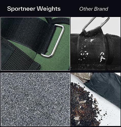 Sportneer Adjustable Ankle Weights Set - 1 Pair (2-10 lbs) Removable Sandbags for Women & Men, Comfortable Neoprene Leg Weights for Walking, Running, Pilates, Yoga, Home Workout & Physical Therapy - color: Olive