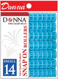DONNA Snap on Rollers Foam Hair Curlers Hair Clips for Hairdressing Styling Heatless 1/2(D) SMALL LT. BLUE 14PCS - color: LT. BLUE - 1/2"(D) SMALL