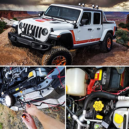 Nilight 2PCS 16 AWG 20 Feet Wiring Harness Extension Kit for LED Light bar Work Light LED Pods Off Road Lights Driving Fog Light Boat Lighting, 2 Years Warranty - size: 16AWG -20FT 2Pcs