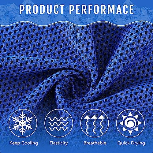 Hosuly 30 Pack Cooling Towels, 40"x12" Ice Breathable Soft Chilly Sweat Rag Microfiber Workout Rags for Gym Cooling Towels for Neck and Face for Yoga Golf Sport Running - color: Dark Blue, Orange