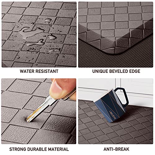 HappyTrends Cushioned Anti-Fatigue Rug,17.3"x28",Thick Waterproof Non-Slip Kitchen Mats Heavy Duty Ergonomic Comfort Rug for Kitchen,Floor,Office,Sink,Chocolate - color: Chocolate, size: 28"L x 17.3"W x 0.5"Th