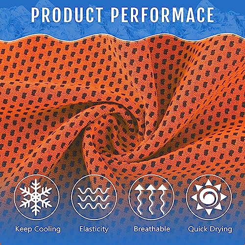 Hosuly 30 Pack Cooling Towels, 40"x12" Ice Breathable Soft Chilly Sweat Rag Microfiber Workout Rags for Gym Cooling Towels for Neck and Face for Yoga Golf Sport Running - color: Light Gray, Orange