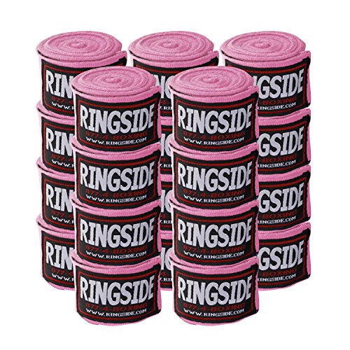 RingsideBoxing Handwraps - color: Pink, size: 10 Pairs