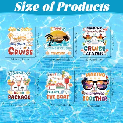 Family Cruise Door Decorations Magnetic - Wxiben 6PCS Vintage Hawaii Cruise Door Ship Decorations Magnets Glasses Palm Tree Sunset Drink Cruise Door Magnets for Family Vacation Carnival Cabin Decor - style: Vintage Family