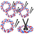 Zubebe 16-foot Double Dutch Jump Ropes Bulk Segmented Skipping Colorful Beaded Ropes for Kids Adults Fitness Physical Education Gym Class School Sports Outdoor Activities, Red White and Blue