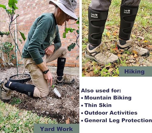 Leg Gaiters with Hook and Loop Straps – Soft Neoprene, Basic Lower-Leg Protection for Yard Work, Mountain Biking, Outdoor Use, and General Shin/Calf Protection (Pair)