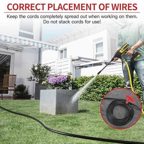 16/3 10A 125V 1250W 100 Ft Outdoor Extension Cord Waterproof, Weatherproof & Flame Retardant Black 3 Prong Power Cord Outside for Lawn & Garden, SJTW ETL Listed