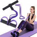 Resistance Bands for Exercise,6-Tube Elastic Yoga Pedal Puller Resistance Band, Natural Latex Tension Rope Fitness Equipment, for Abdomen/Waist/Arm/Leg Stretching Slimming Training - color: Purple
