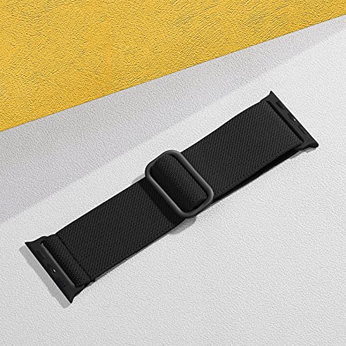 Adorve Stretchy Band Compatible with Apple Watch Bands Ultra 3/2/1 49mm 46mm 45mm 44mm 42mm 41mm 40mm 38mm Men Women, Soft Nylon Elastic Braided Strap Fits for iWatch Series 11/10/9/8/7/6/5/4/3/SE3-1 - color: Black/Navy Blue/Army Green/Gray/Red Green Blac