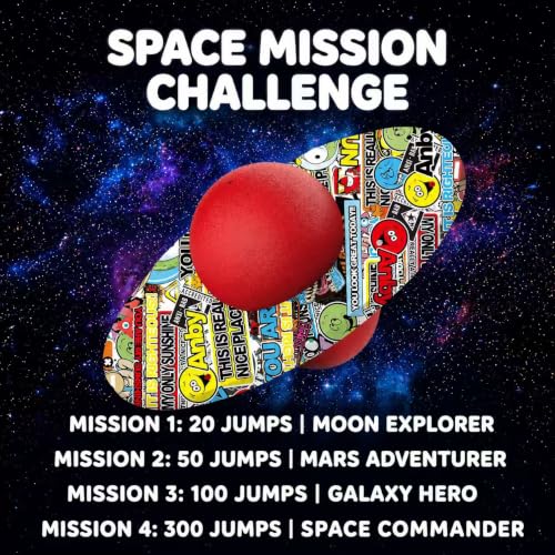 Pogo Ball for Kids & Adults Up to 200 lbs, Balance Toy for Indoor Outdoor | Balance Coordination Bounce Board Pop Ball Cool Fun Challenge Indoor Outdoor Toys Pogo Jumper Birthday Gifts for Boys Girls - color: red