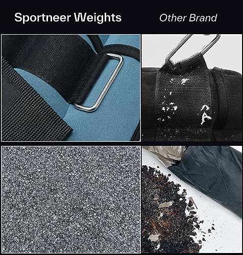 Sportneer Adjustable Ankle Weights Set - 1 Pair (2-10 lbs) Removable Sandbags for Women & Men, Comfortable Neoprene Leg Weights for Walking, Running, Pilates, Yoga, Home Workout & Physical Therapy - color: Dusty Blue