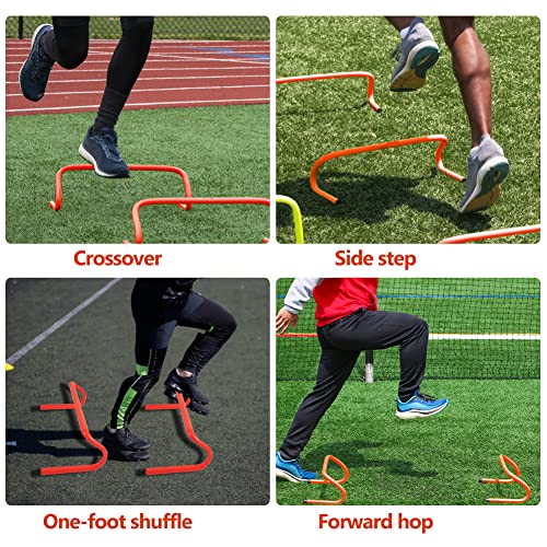YEXEXINM 6 Pack Agility Speed Training Hurdles- 6" Detachable Agility Training Hurdles- Sports Practice Equipment for Athletes, Soccer, Basketball - color: orange