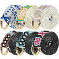 6 Packs Yoga Strap for Stretching Yoga Belt Adjustable Straps for Non Elastic Stretching Strap Exercise Straps for Pilates - color: Geometric Style