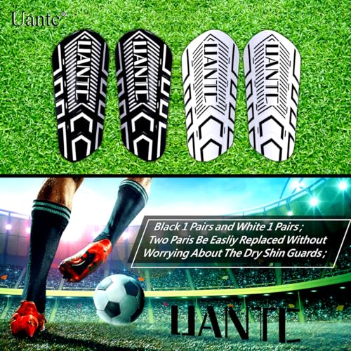 Shin Guards - Soccer Shin Guards with Cushion Protection for Kids/Adults - color: Black and Whtie,Shin Pads 2 Pairs, size: Small