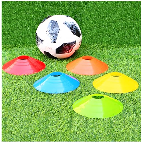 ANSLYQA Soccer Cones (Set of 50), Agility Training Disc Cone with Carry Bag and Holder for Drilling Football Basketball Sports Field Markers, - color: 5 Colors