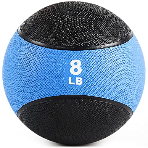 RitFit Weighted Medicine Ball - Non-Slip Rubber Shell & Dual Texture Grip - Workout Exercise Ball for Core Strength, Balance Training, Coordination Fitness - Multiple Weights & Colors - size: 8lb