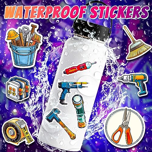 50PCS Tool Stickers for Kids, Waterproof Tool Box Decals for Water Bottles, Laptops, Scrapbooks, DIY Crafts and Party Favors - color: Tools