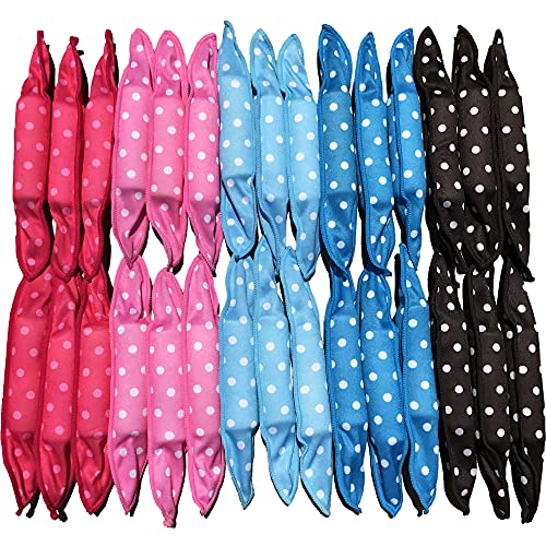 40Pcs Soft Curlers To Sleep In Overnight Hair Rolllers Curlers For Long Hair Pillow Sponge Rollers For Curly Hairstyle - color: Bright colors