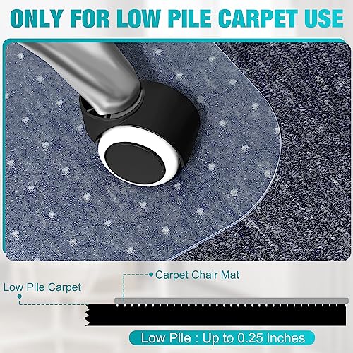 BesWin Office Chair Mat for Carpet, 48'' x 60'' Clear Floor Mat for Low and No Pile Carpeted Floors, Thick and Sturdy Carpet Protector for Work, Home, Gaming, Easy Glide and Flat Without Curling - size: 48" X 60" Rectangle