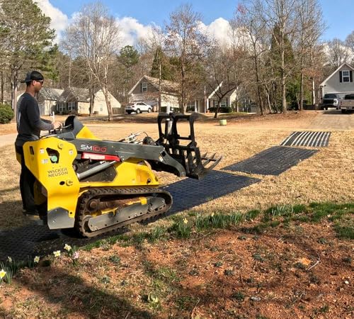 Mytee Products 2' x 4' Ground Protection Mats w/Double Sided Diamond Plated Tread Design - High Density Polyethylene Mat, Easily Supports 20 Ton Loads on Lawns, Dirt, and Any Other Areas - size: 1 - Pack