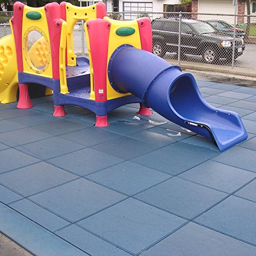 Rubber-Cal "Eco-Safety" Interlocking Playground Tiles - 2.50 x 19.5 x 19.5 inch - 4 Pack - 11 Square Feet Coverage - Black (04-126-CO-4pk)