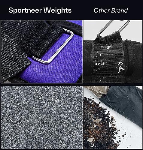 Sportneer Adjustable Ankle Weights Set - 1 Pair (2-10 lbs) Removable Sandbags for Women & Men, Comfortable Neoprene Leg Weights for Walking, Running, Pilates, Yoga, Home Workout & Physical Therapy - color: Purple