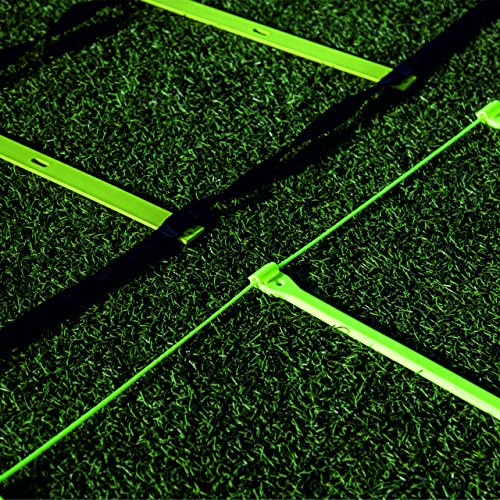 QUICKPLAY Agility Ladder - Adjustable Speed & Footwork Trainer | Flat anti-trip rungs, Change spacing per drill, Sprint & coordination work, Carry bag, Turf, grass or gym, All levels