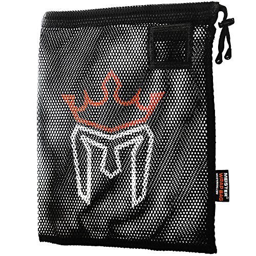 Meister WRAP Bag for Washing MMA & Boxing Hand Wraps - Drawstring Mesh Large | Built for fighters to wash, dry and protect hand wraps, with porous mesh that helps prevent tangles and snagging - color: Black, size: Large
