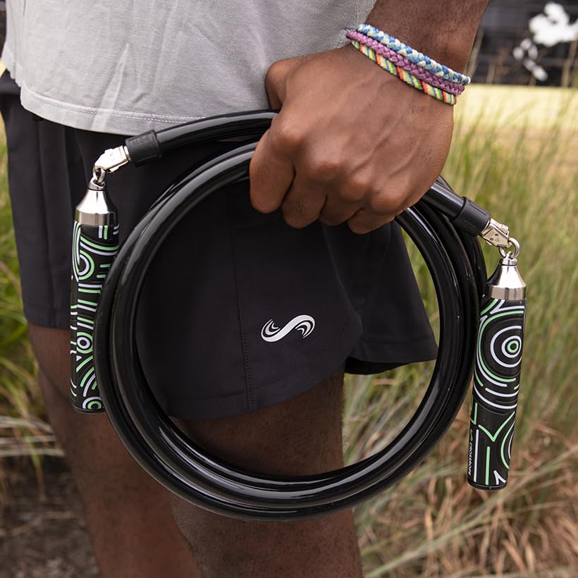 Crossrope Get Strong Weighted Jump Rope Set for Strength | Power Handles with 1 and 2 lb weighted ropes to build power and endurance. Designed for full-body, strength-focused workouts. - size: S - (5' 1" - 5' 5" User Height)