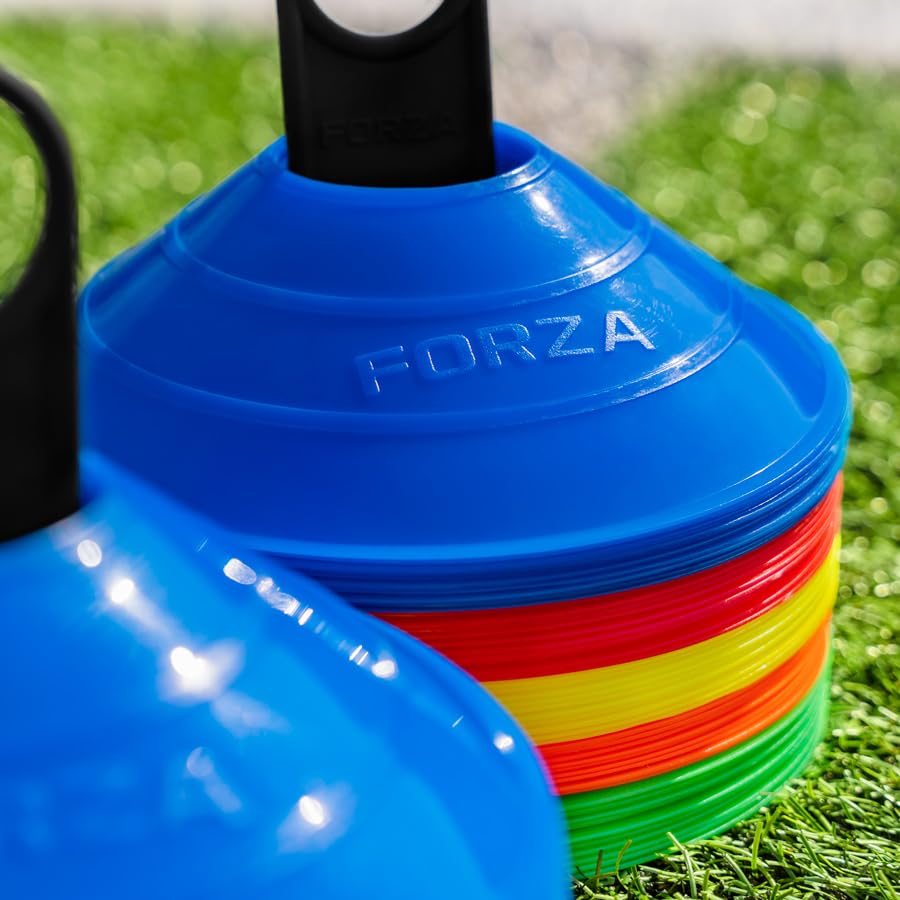 FORZA Multi-Sport Training Marker Cones | Pack of 50 or 1000 Soccer Cones in 8 Vibrant Colors - Durable Construction, Portability and Convenient Storage with Holder - color: Multi, size: Pack of 1000