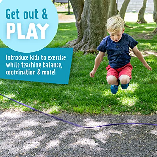 Just Jump It 16' Foot Single Jump Rope for Kids Women and Men - Active Outdoor Youth Fitness Excersing Equipment - Double Dutch Length Gym Accessories - color: Purple, size: 16 FEET