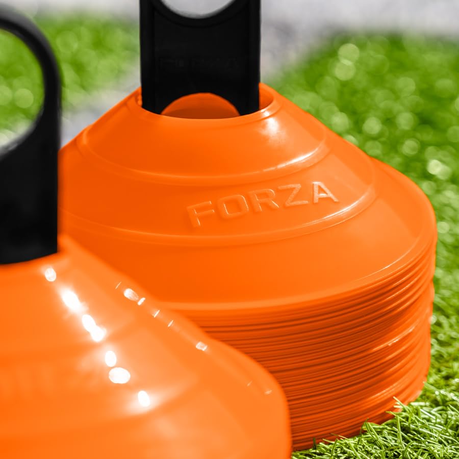 FORZA Multi-Sport Training Marker Cones | Pack of 50 or 1000 Soccer Cones in 8 Vibrant Colors - Durable Construction, Portability and Convenient Storage with Holder - color: Orange, size: Pack of 1000