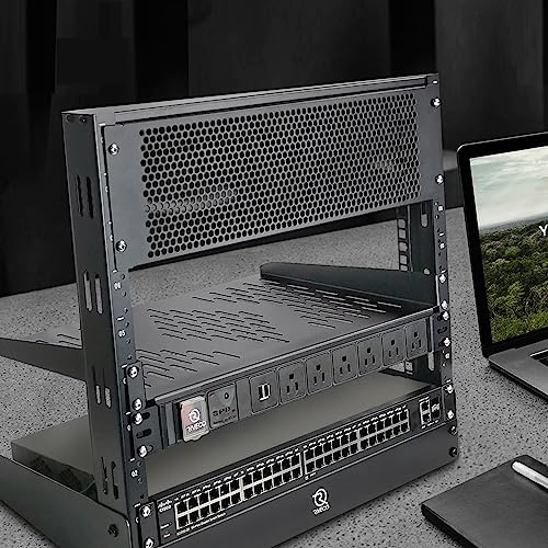 RIVECO 3U Vented Blank Panels for Rack & Cabinets Front Cover Panel 19-Inch Server & Network Rack Mount 2PCS Black - size: 3U