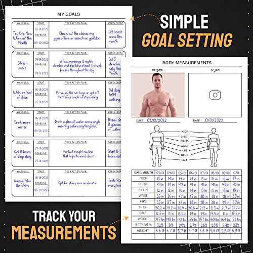 Nextnoid Hardcover Fitness Journal Workout Planner for Men & Women - A5 Sturdy Workout Log Book to Track Gym & Home Workouts - Blue - color: Blue, style: Fitness