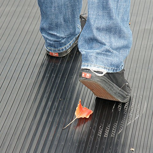 Rubber-Cal Wide-Rib Corrugated Rubber Floor Mat - 1/8 in. Thick x 3ft x 4ft Roll