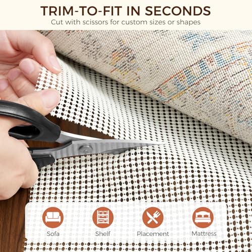 BAGAIL BASICS 6 x 9 FT Rug Pad Gripper for Hardwood Floors, Non Slip Rug Pads for Area Rugs, Extra Thick Under Rug Padding, Protect Your Rugs & Floors - size: 6' x 9' (Rectangular)