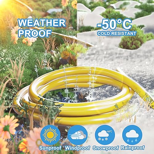 HUANCHAIN 12/3 25ft 2 Pack Heavy Duty Outdoor Extension Cord 25 ft Waterproof with Lighted end, Flexible Cold-Resistant 3 Prong Electric Cord Outside, 15Amp 1875W 12AWG SJTW, Yellow, ETL - color: Yellow, size: 25FT-2pcs