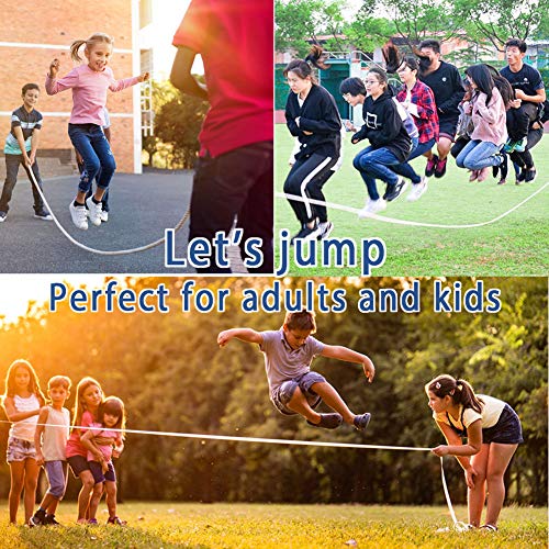 ACEONE Long Jump Rope, Multiplayer Skipping Rope with Wooden Handle for Kids and Adult, Team Group Jumping Rope for School Sport and Outdoor Activity - size: 32.8ft