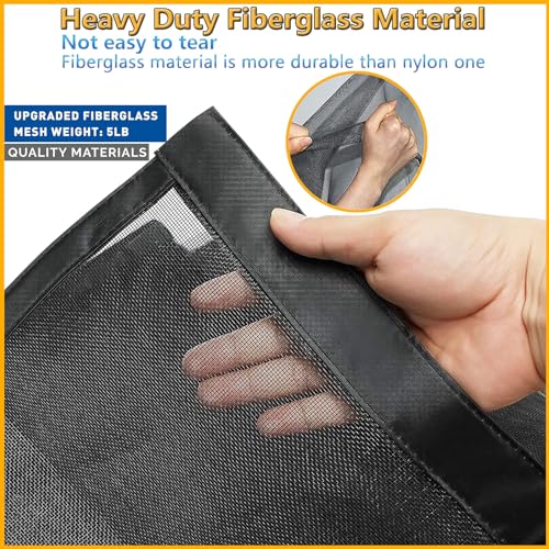 Magnetic Garage Door Screen 9x9 FT for 1 Car Garage, 9x9FT Fiberglass Screen Door, Heavy Duty Privacy Garage Net Screen, Hands-Free with 8 Roll Up Straps for Patio, Outdoor, Gym, Sun House Porch - size: 9x9ft